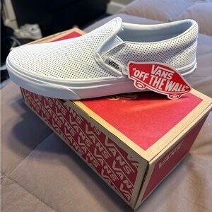 Vans Perforated White Slip-On Shoes